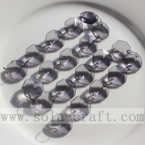 Transparent Black Octagon Beaded Background Curtain Wall Chains