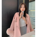 Autumn and winter new fox fur collar coat