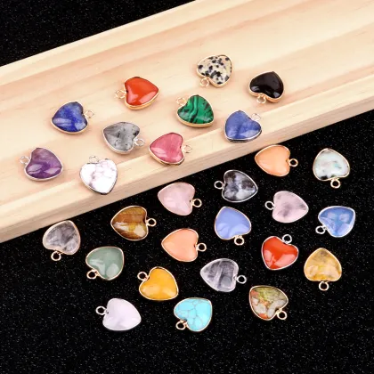 Yellow Jade Love Heart Charms Pendant for Making Jewelry