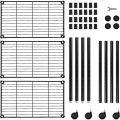 Étagères filaires à 3 niveaux lourds avec roues