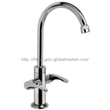 double handles chrome plated kitchen sink faucet