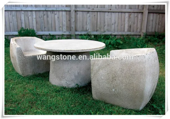 Stone patio furniture set table and chairs