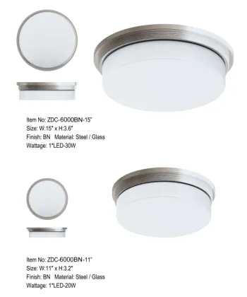 LED Glass Flush Mount Lighting Durable Ceiling Light