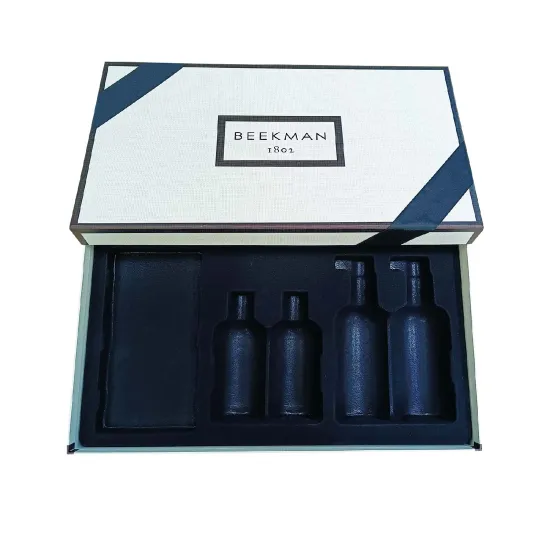 Retro Skin Care Paper Box with flocking tray