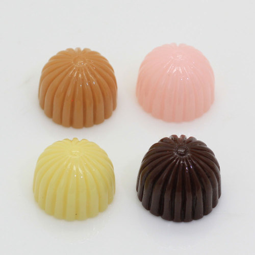 Popular Mini Colorful Striped Cookies Resin Beads Cabochon 100pcs Chocolate Handmade Craft Decor Keychain Diy Art Decoration