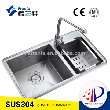 2016 new design double bowl steel handmade sink