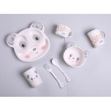 panda shaped kids dinnerware set