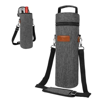 Custom Portable Insulated Padded Wine Cooler Bag for Single Bottle