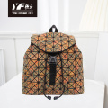 Benutzerdefinierte geometrische farbenfrohe hölzerne vegane Kork -Rucksack Vorspann Lady Draw String Rucksack Schüler Buchbeutel Logo Reiseschule Rackp