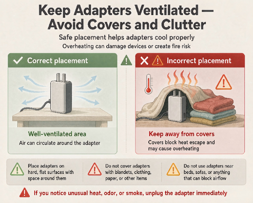 The adapter needs ventilation