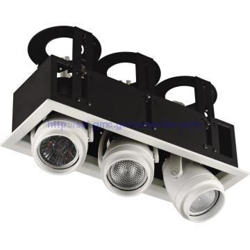 Recessed HID Down Light(Grille) ,Stretchable Triple Heads,CDM-MR16