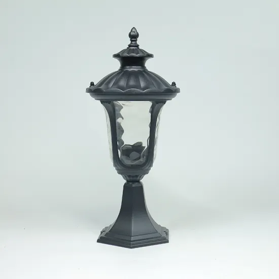 Traditional Black Lanterns for Driveway and Garden: E27 Fence Post Lights for Outdoor Main Gate and Stone Pillars