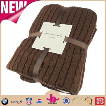 low price and high quatily promotional cable sherpa blanket