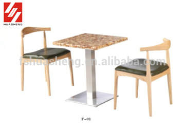 antique wooden restaurant table and chair set