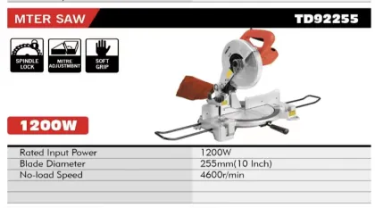Tiedao Professional Factory Price 255mm 2200W Sliding Compound Corded Miter Saw for Aluminium Cutting