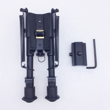 Bípode de metal ajustable con piernas con muescas y diseño plegable delgado para disparos de destino
