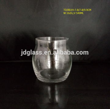 Machine Blown Flared Round Glass Candle Holder