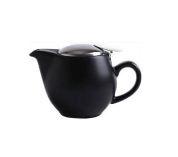 Small Ceramic Teapot with Stainless Steel Infuser for Loose and Blooming Tea