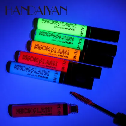 Customizable Vegan Mascara: Handaiyan UV Fluorescent Colorful Waterproof Cosmetics