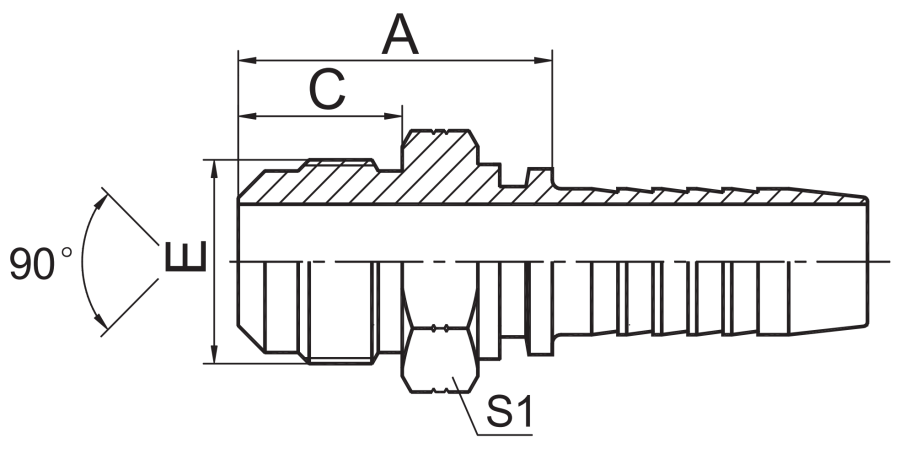 Sae Male 90 Cone Hydraulic Fitting Drawings