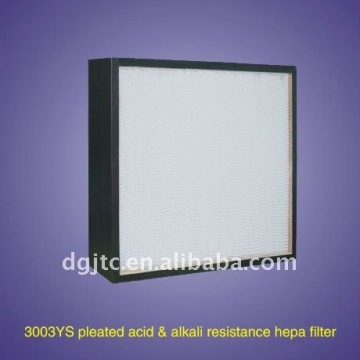 Pleated acid&alkali resistance HEPA Air Filter