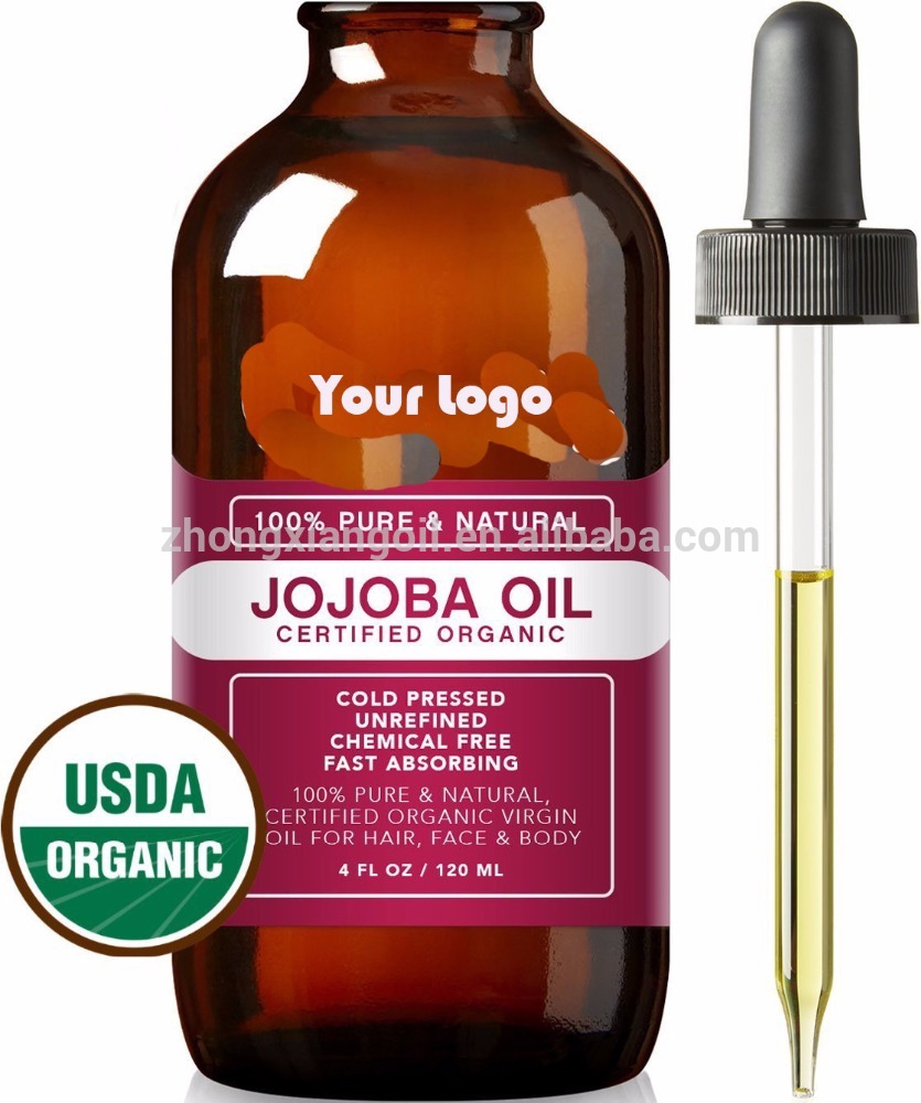 Óleo de jojoba a granel orgânico OEM com marca própria