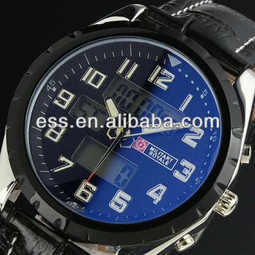 New Classic Swiss Design Mens Man Black Face Army Military Leather Sport Watch
