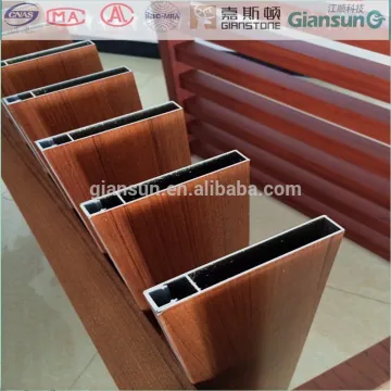aluminium profile with wood pattern fence materail/wood coated aluminum profiel for construction