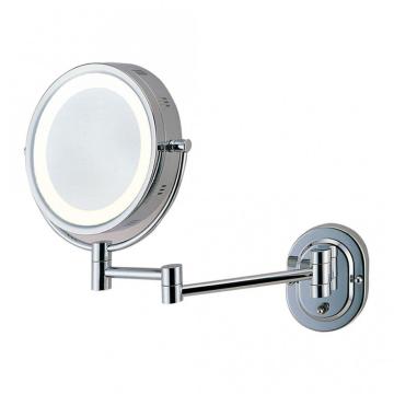 Double side wall mirror with light dual- arms