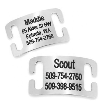 Yiwu Aceon Stainless Steel Pet ID Tag - DIY Rectangle Slider for Custom Collars