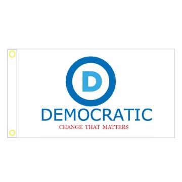 Demoratic Flag with Two Brass Grommets Double Stitched