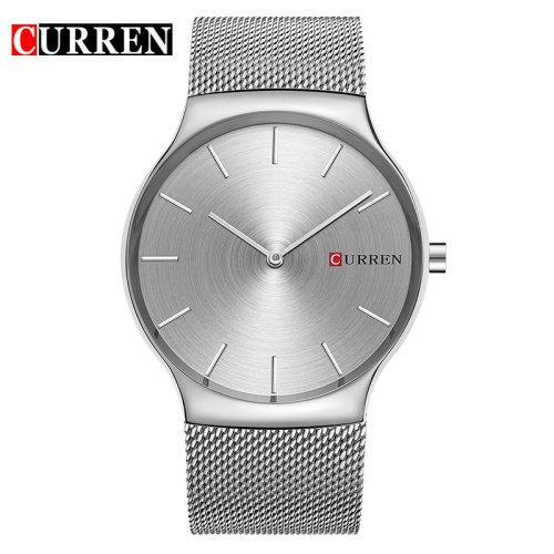 curren ultra mininalist business watch with mesh stainless steel belt