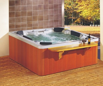 Acrylic Material freestanding corner whirlpool massage bathtub
