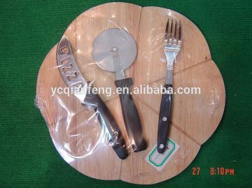 LOTUS SHAPE CHEESE BOARD WITH 3 PIECES KNIVES SET
