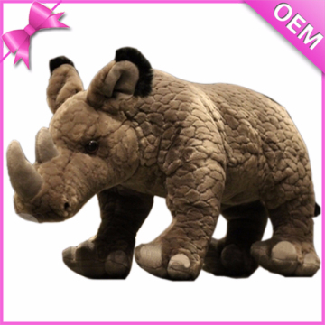 25cm Standing Choco Color Lifelike Plush Rhino, Stuffed Rhino, Rhino Plush Toys