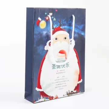 Personalized Christmas Holiday Paper Gift Bags with Handles
