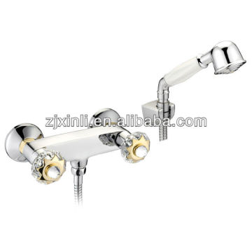 Hochwertiger Dual -Griff -Messing -Duschhahn, Politur und Chrom Finish