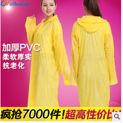 High quality fashion yellow pvc raincoat 2014 new