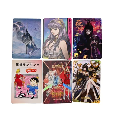 Customized coated paper glitter game character cards