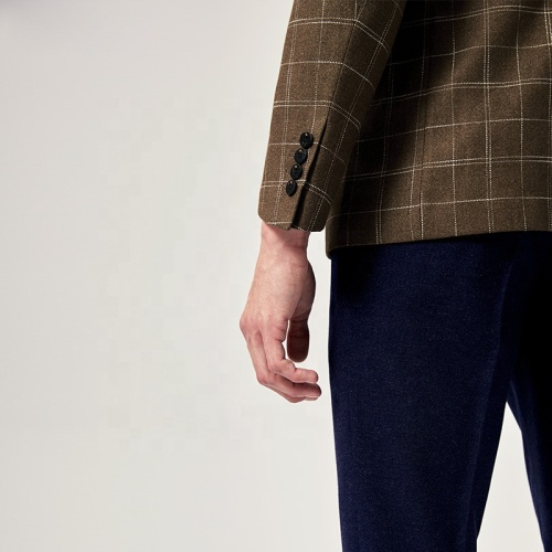 Latest Slim Fit Brown Check Fabric Reversible Blazer
