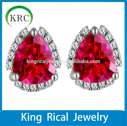 Trillion cut synthetic corundum red ruby for jewelry