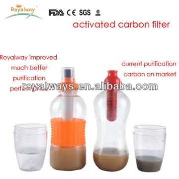2015 new design outdoor water bottle with Activated carbon filter