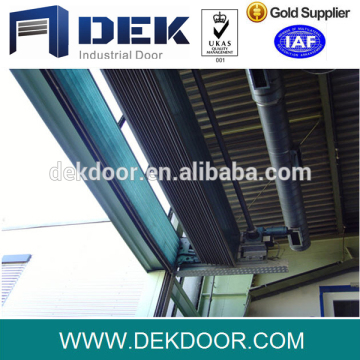 Innovative stacking sectional door with glazed panels