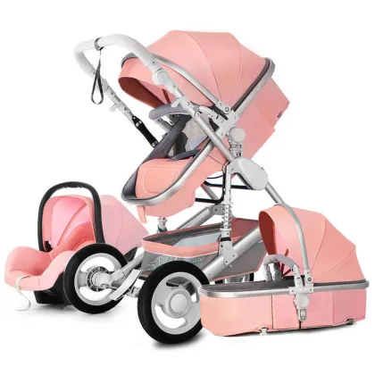 High Landscape Luxury Infant 3 In 1 Stroller Baby Stroller Carriage Basket Four Wheels Stroller Baby Safe Seat Baby Trollet