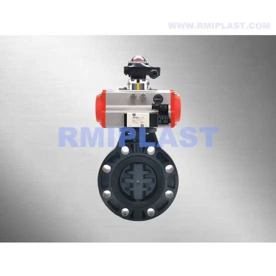 PVC Pneumatic Butterfly Valve Spring Return Type