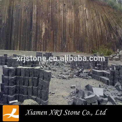 artificial black basalt stone flooring outside stone floor