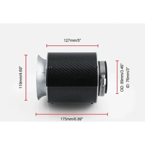 Echter Kohlenstoff-Hi-Flow-Luftfilter für Luftaufnahme