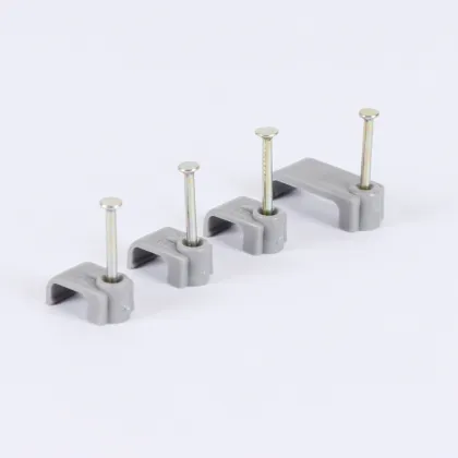 Search Engine: Twin Earth Flat Cable Clips, Grey UK Clip, Nail Wire Clips