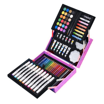 82 PCS Deluxe Art σετ με χρώματα ακουαρέλας, κραγιόνια και χρωματιστά μολύβια - επαγγελματικό κιτ τέχνης σε ξύλινη θήκη