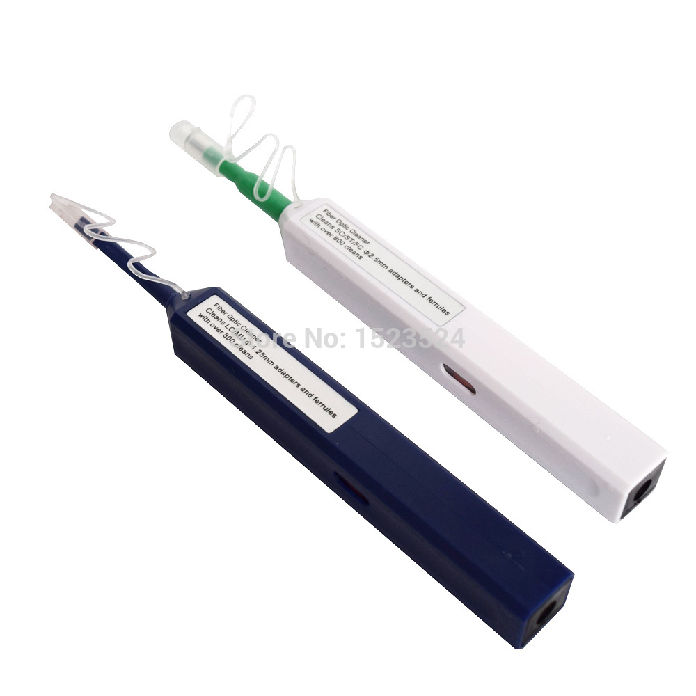 Free Shipping LC/SC/FC/ST One-Click Cleaner Tool 1.25mm and 2.5mm Fiber Optic Cleaning Pen 800 Cleans Fiber Optic Cleaner